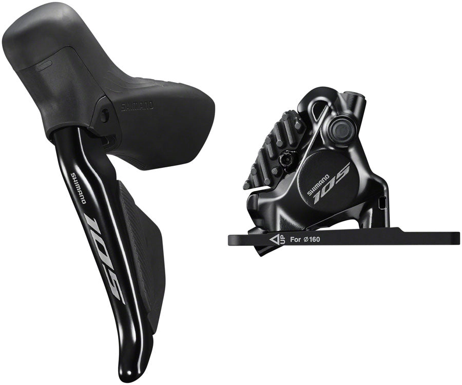 105 ST-R7170-LE Di2 Shift/Brake Lever BR-R7170 Hydraulic Disc Brake Caliper - Front 2x Flat Mount Fork Adaptor BLK