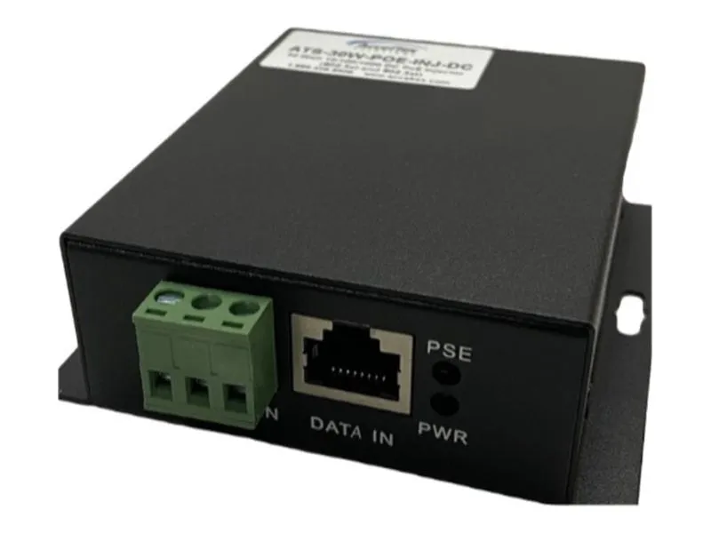 AccelTex Solutions - PoE injector - 802.3af/at - 30 Watt ATS-30W-POE-INJ-DC