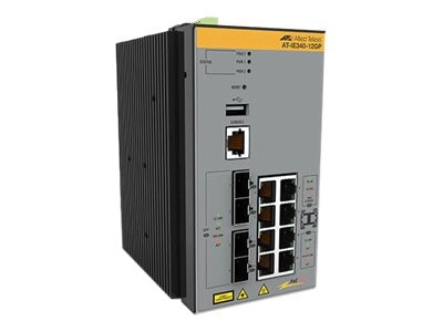Allied Telesis AT IE340-12GT - Switch - L3 - managed - 8 x 10/100/1000   4 x 1000Base-X SFP - DIN rail mountable, wall-mountable AT-IE340-12GT-980