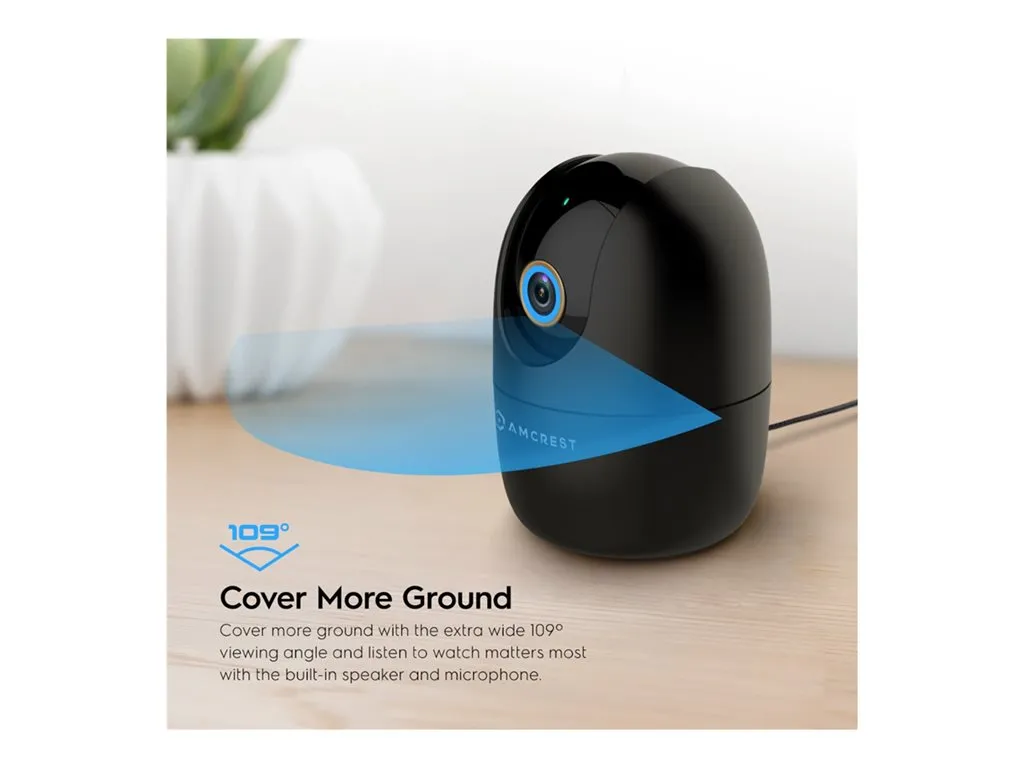 Amcrest SmartHome - Network surveillance camera - pan / tilt - indoor - color (Day&Night) - 4 MP - 2560 x 1440 - M12 mount - ASH41-B