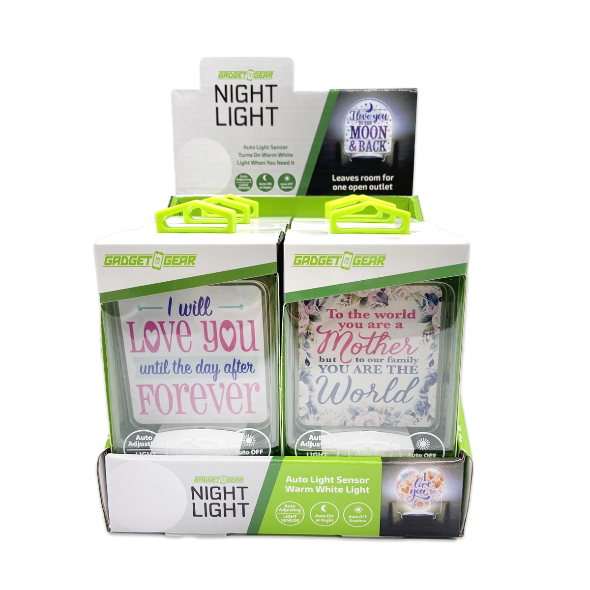 Auto On/Off Sensor Night Light AC Wall - 6 Pieces Per Retail Ready Display 25122