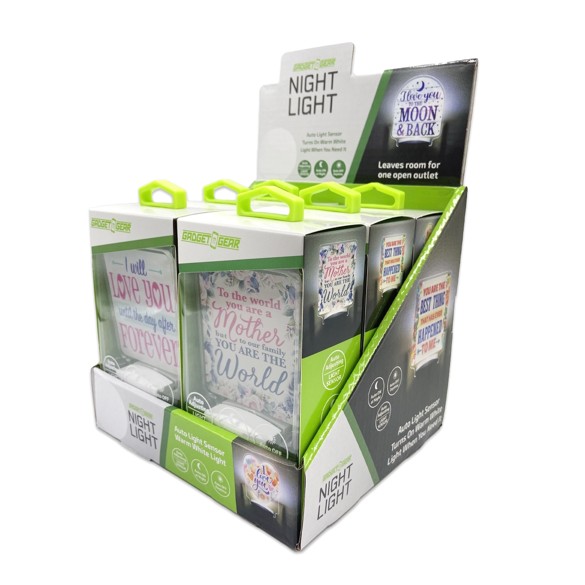 Auto On/Off Sensor Night Light AC Wall - 6 Pieces Per Retail Ready Display 25122
