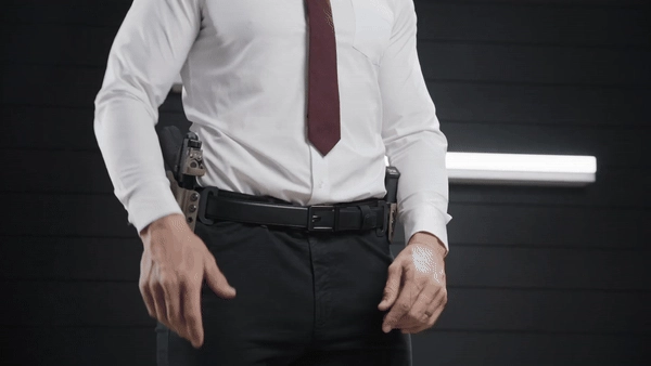 EXECUTIVE PROTECTION BLACK TACTICAL HYBRID BELT 1.5": COMPLETE KIT