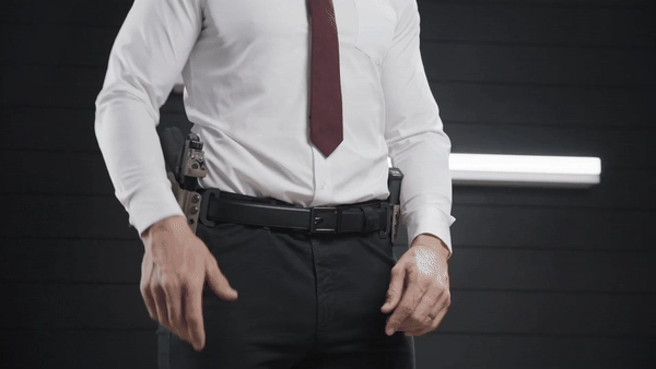 EXECUTIVE PROTECTION BLACK TACTICAL HYBRID BELT 1.75": COMPLETE KIT