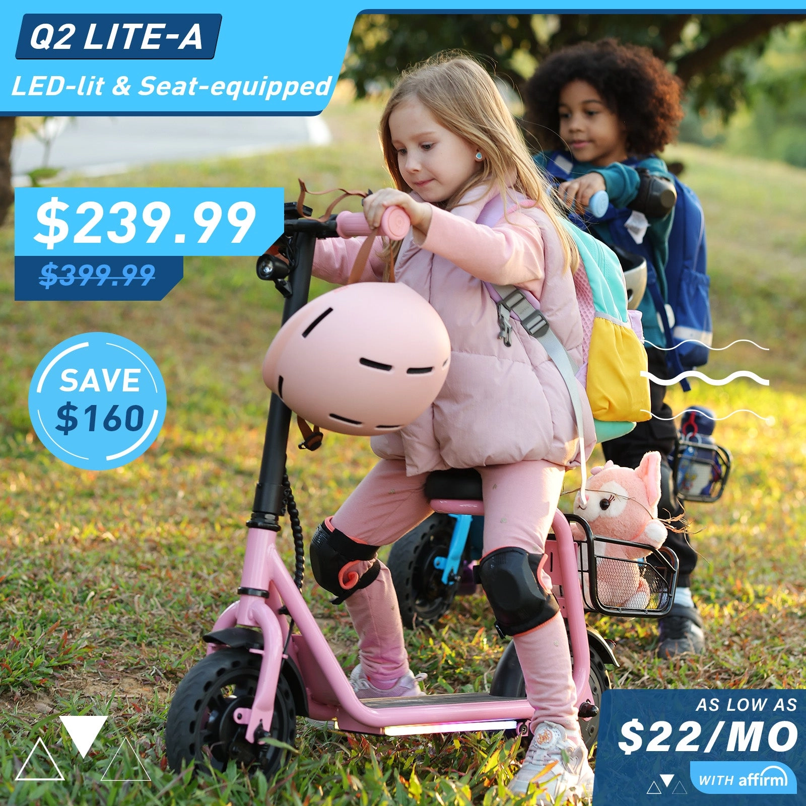 Hiboy Q2 Lite-A Kids Electric Scooter with Basket and Seat