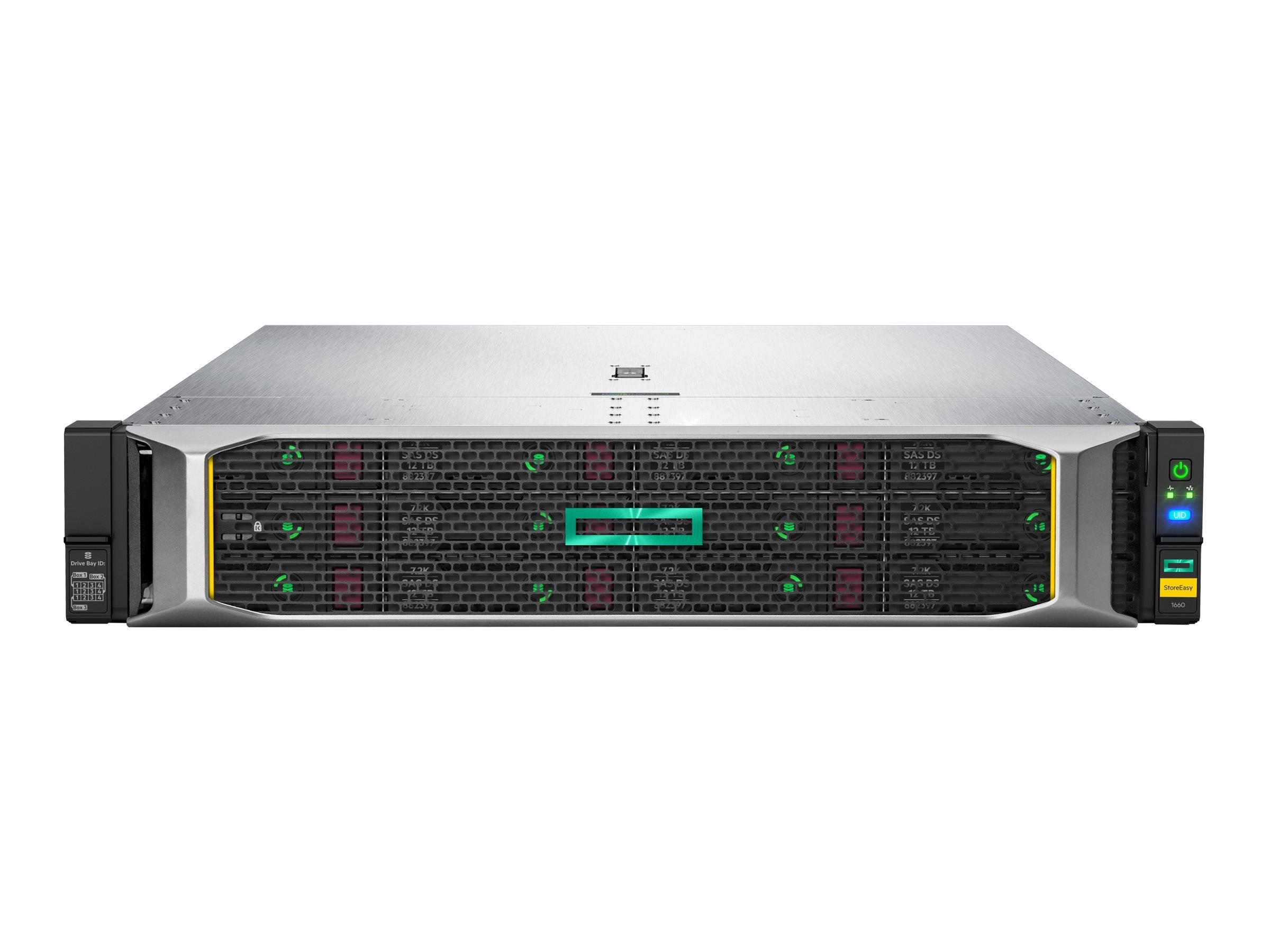 HPE StoreEasy 1660 - NAS server - 12 bays - rack-mountable - Serial ATA-600 / SAS 3.0 / PCI Express (NVMe) - RAID RAID 0, 1, S0E00A