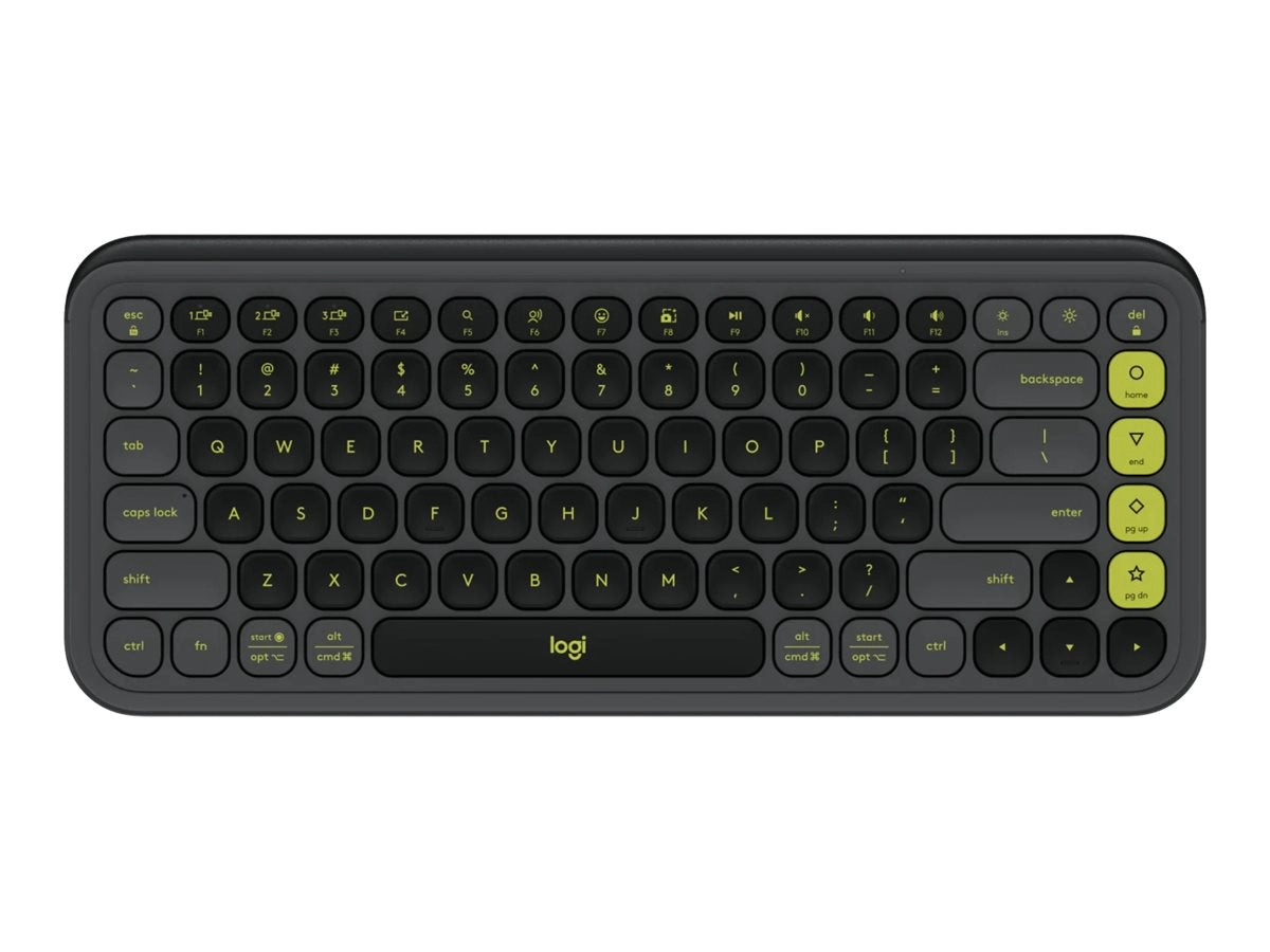 Logitech POP Icon Keys - Keyboard - wireless - Bluetooth LE - QWERTY - English - off-white, green 920-013143