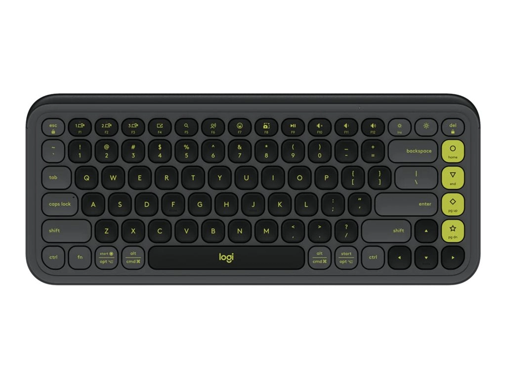 Logitech POP Icon Keys - Keyboard - wireless - Bluetooth LE - QWERTY - English - off-white, green 920-013143