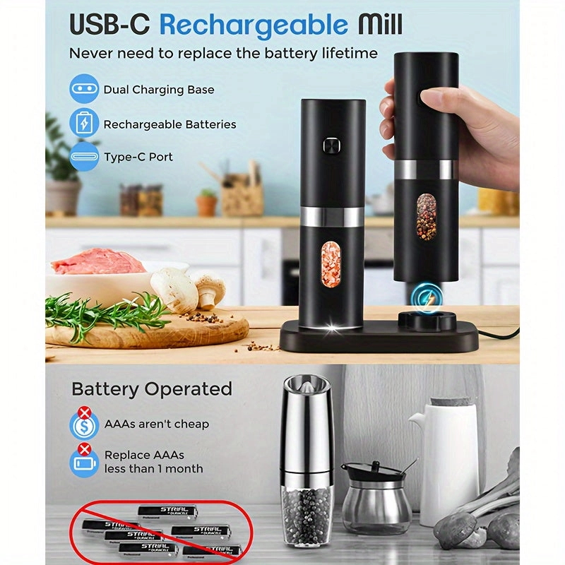Mpow 2Pack Electric Salt and Pepper Mill Set