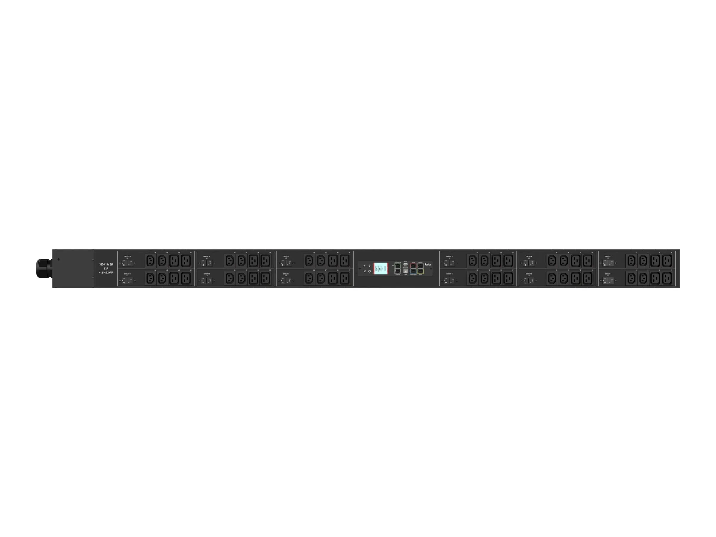 Raritan PX3-5949U-V2 - Power distribution unit (rack-mountable) - AC 400 V - 43600 VA - 3-phase WYE - Ethernet 10/100/1000, RS-232,
