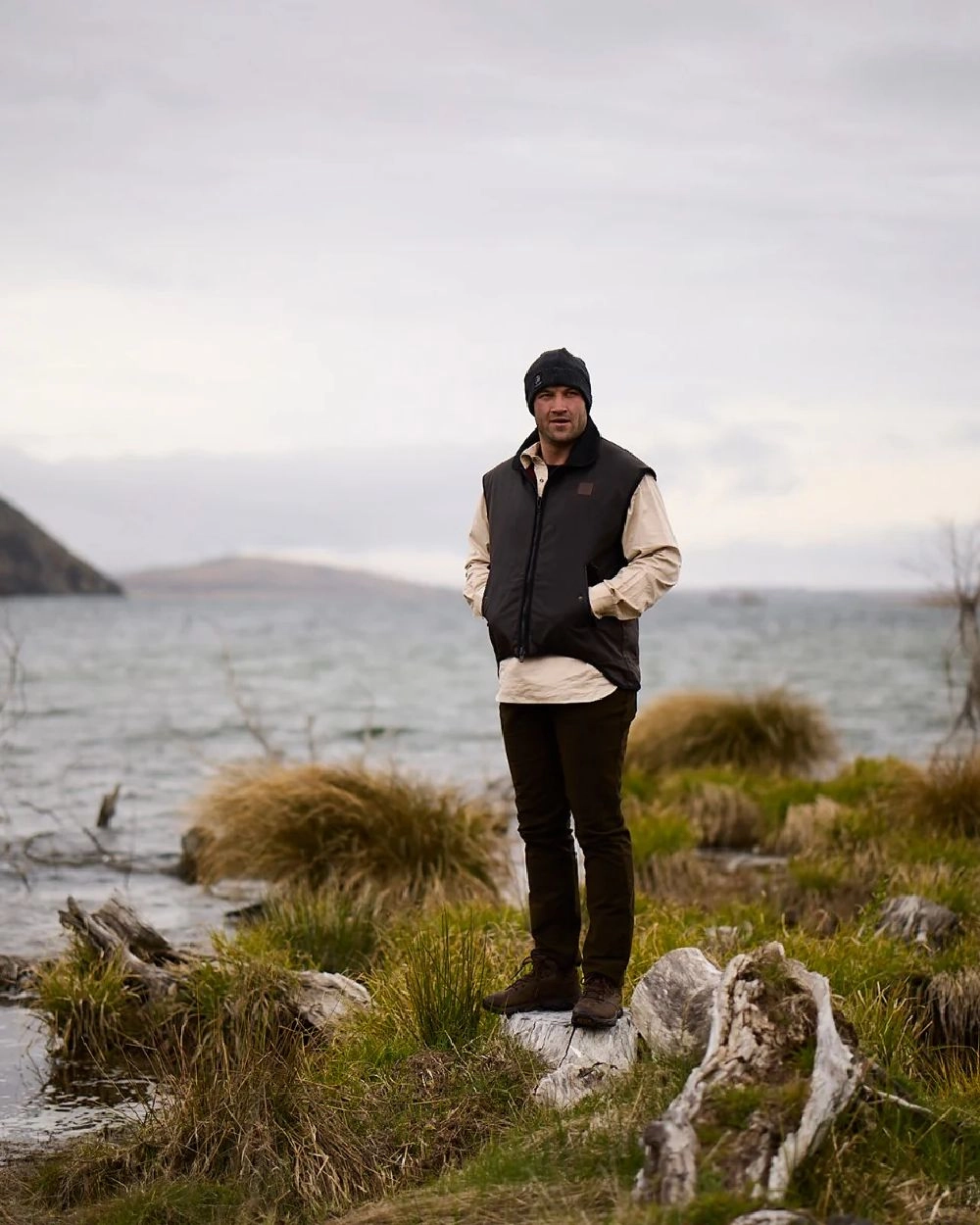 Swanndri Mens Foxton Oilskin Vest with Wool Lining